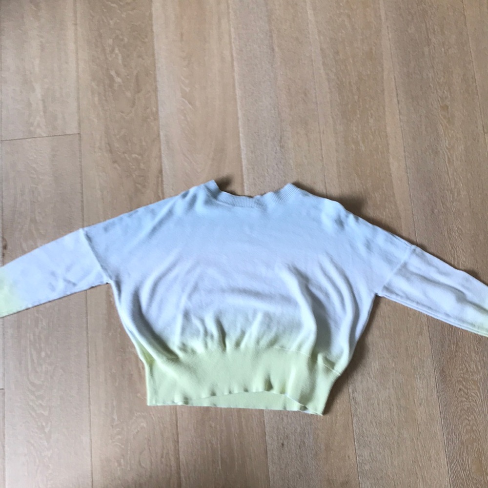 Blue, white and yellow sweater